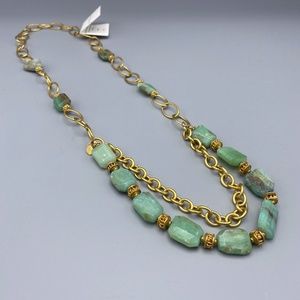 24K Gold Fill/Vermeil Peruvian Opal Layer Necklace